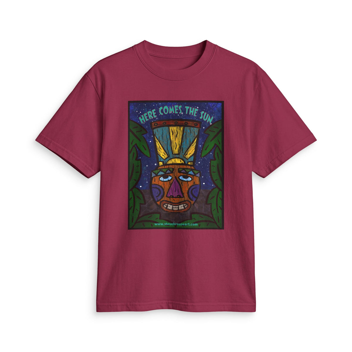 “Here Comes the Sun” Tribal Mask Graphic T-Shirt