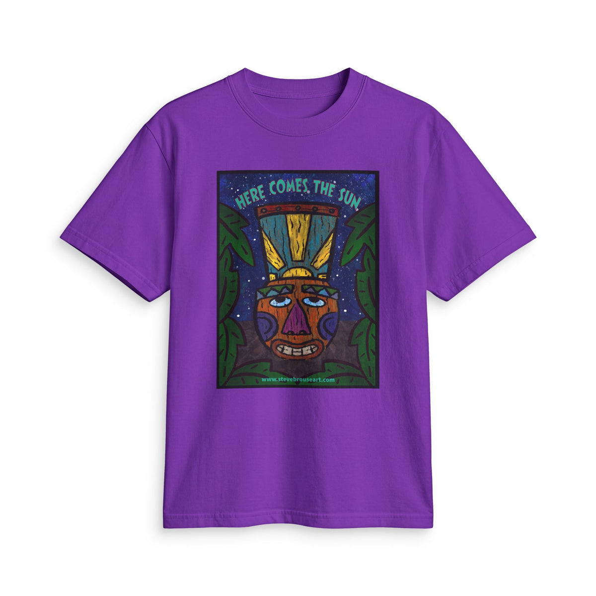 “Here Comes the Sun” Tribal Mask Graphic T-Shirt