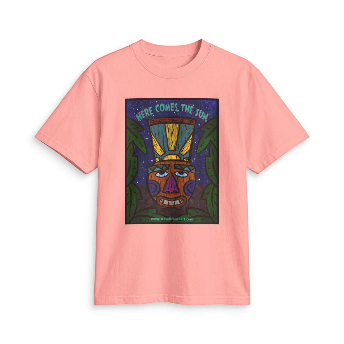 “Here Comes the Sun” Tribal Mask Graphic T-Shirt
