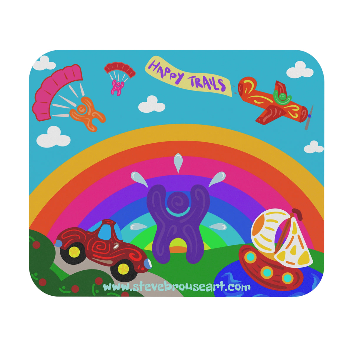 Happy Trails Rainbow Mouse Pad