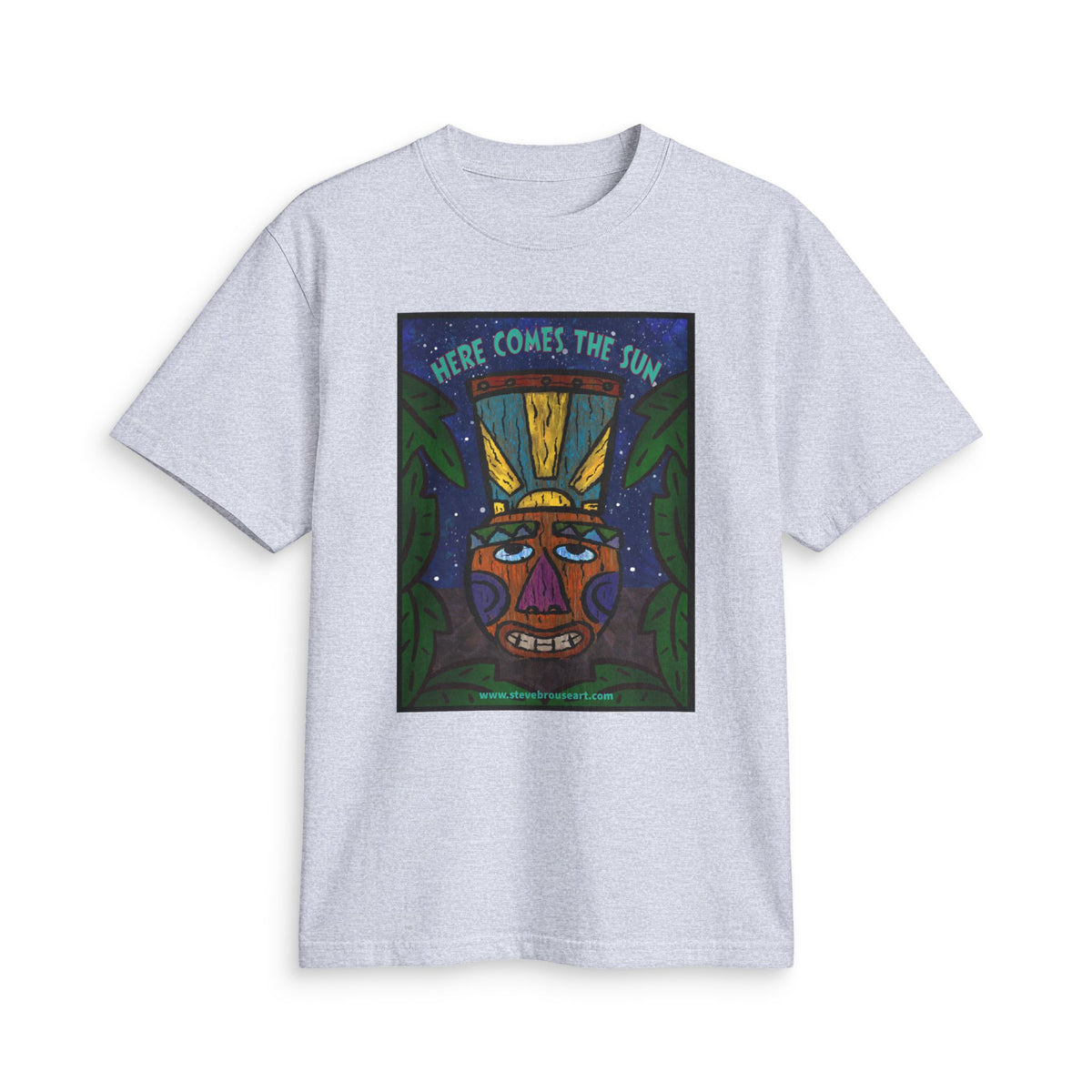 “Here Comes the Sun” Tribal Mask Graphic T-Shirt