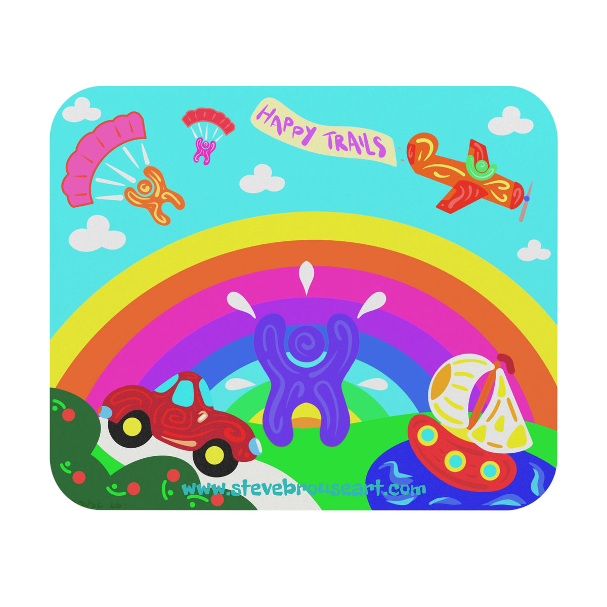 Happy Trails Rainbow Mouse Pad
